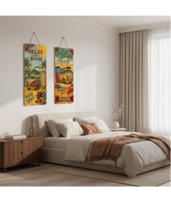 Adorno 2U MDF 'Relax at the Beach' y 'Endless Summer' Estilo Playero