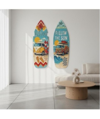 Adorno de Pared Jardín MDF 'Paradise' y 'Follow the Sun' - Estilo Playa Colorido