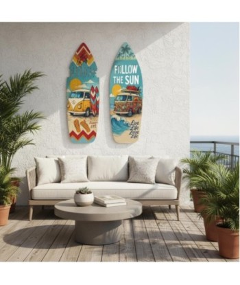 Adorno de Pared Jardín MDF 'Paradise' y 'Follow the Sun' - Estilo Playa Colorido