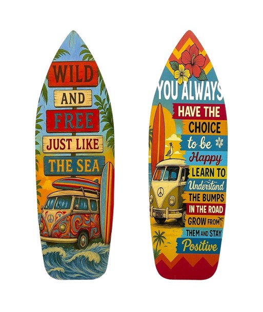 Adorno Pared Jardín MDF 'Wild and Free' Estilo Surf 2U