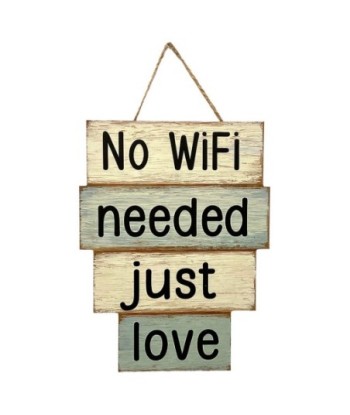 Adorno Pared No Wi-Fi en MDF con mensaje relajante para exterior