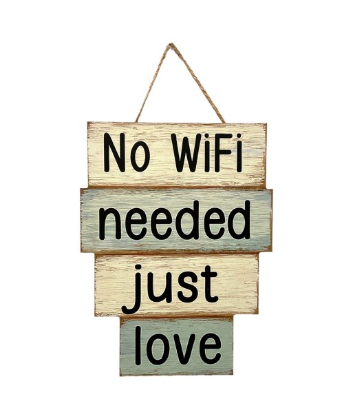 Adorno Pared No Wi-Fi en MDF con mensaje relajante para exterior
