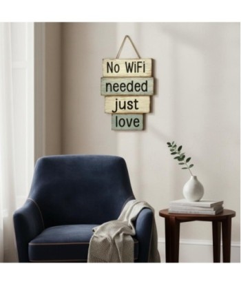 Adorno Pared No Wi-Fi en MDF con mensaje relajante para exterior
