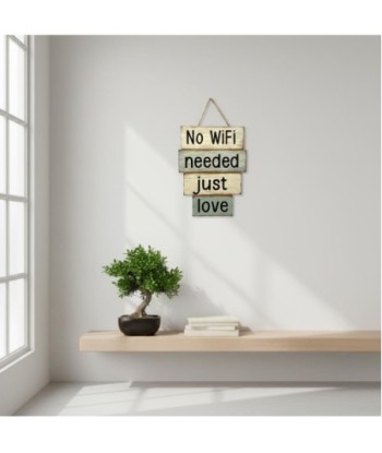 Adorno Pared No Wi-Fi en MDF con mensaje relajante para exterior