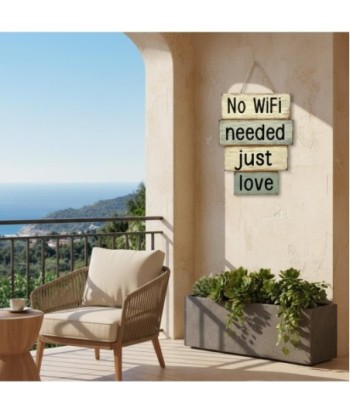Adorno Pared No Wi-Fi en MDF con mensaje relajante para exterior