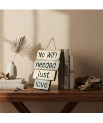 Adorno Pared No Wi-Fi en MDF con mensaje relajante para exterior
