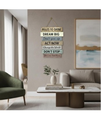 Adorno Pared Rules To Shine MDF - Estilo Motivacional para Hogar