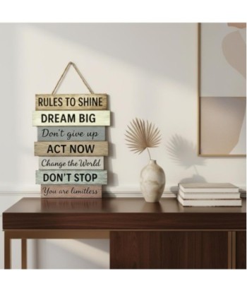 Adorno Pared Rules To Shine MDF - Estilo Motivacional para Hogar