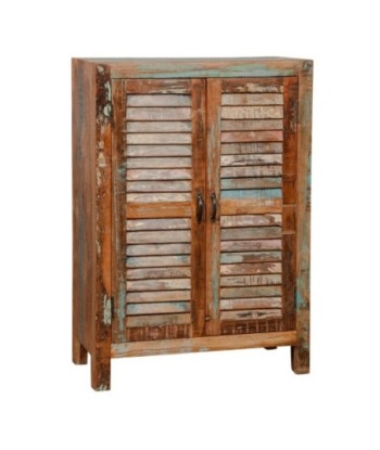 Consola de Madera Vintage con Puertas Abatibles y Estilo Rústico