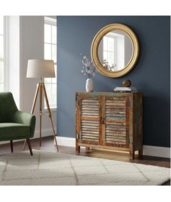 Consola de Madera Vintage con Puertas Abatibles y Estilo Rústico