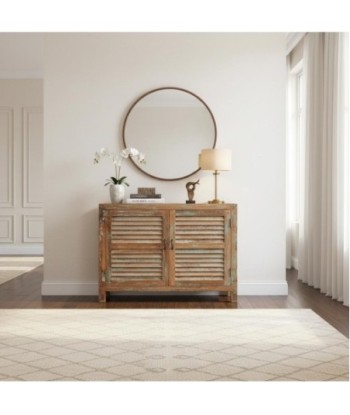 Consola de Madera Vintage con Puertas Abatibles y Estilo Rústico