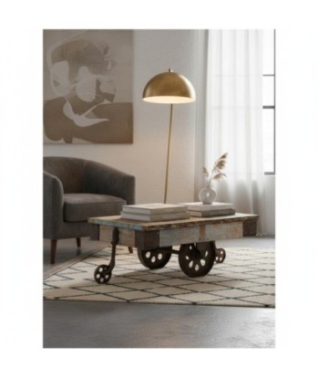 Mesa Auxiliar con Ruedas de Madera Estilo Vintage
