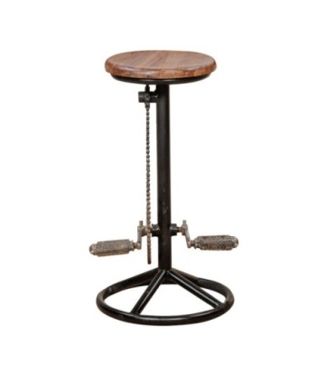 Taburete de Madera Ajustable - Estilo Industrial