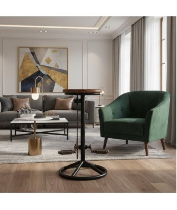 Taburete de Madera Ajustable - Estilo Industrial