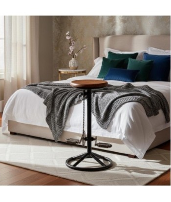 Taburete de Madera Ajustable - Estilo Industrial