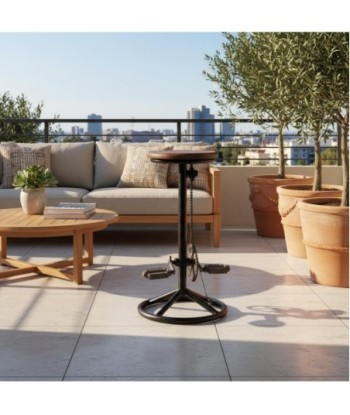 Taburete de Madera Ajustable - Estilo Industrial