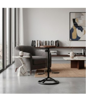 Taburete de Madera Ajustable - Estilo Industrial