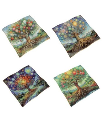 Plato Árbol Vida de Vidrio - Decoración Colorida para Mesa