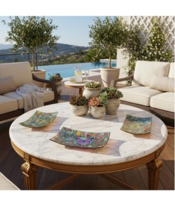 Plato Mariposa de Vidrio - Diseño Floral y Colorido para Decoración
