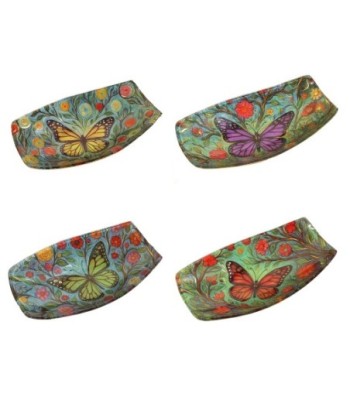 Plato Mariposa de Vidrio Decorativo - Estilo Floral Colorido