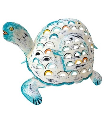 Tortuga Portavelas L de Hojalata con Estilo Colorido