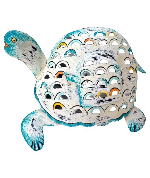 Tortuga Portavelas S de Hojalata - Decoración Colorida para el Hogar