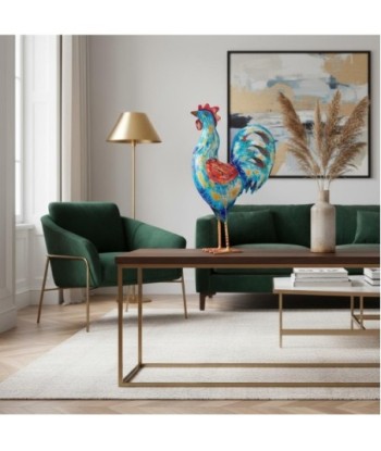Figura de Gallo S de Hojalata - Decoración Colorida para el Hogar