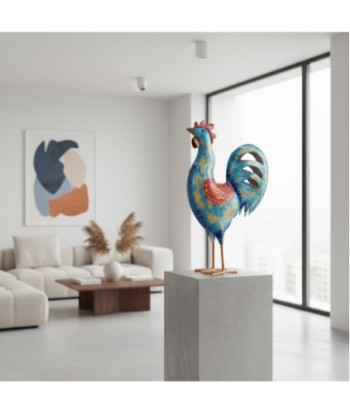 Figura de Gallo S de Hojalata - Decoración Colorida para el Hogar