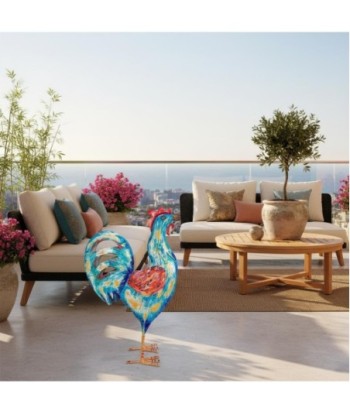 Figura de Gallo S de Hojalata - Decoración Colorida para el Hogar
