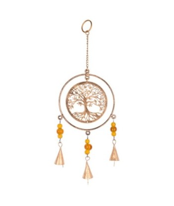 Colgante Arbol Vida de Metal con Detalles Amarillos - Decoración Natural