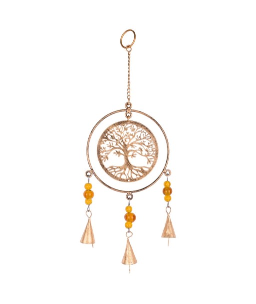 Colgante Arbol Vida de Metal con Detalles Amarillos - Decoración Natural