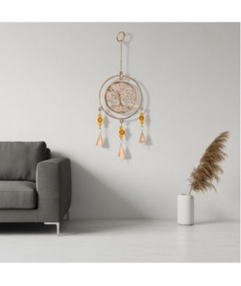 Colgante Arbol Vida de Metal con Detalles Amarillos - Decoración Natural