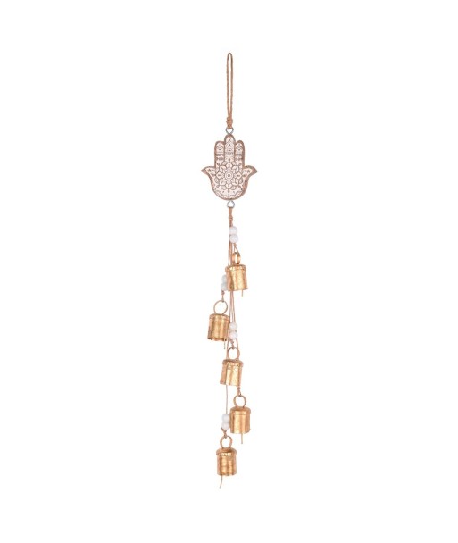 Colgante Mano Fatima de Madera con Detalles en Oro - Decoración Elegante para el Hogar