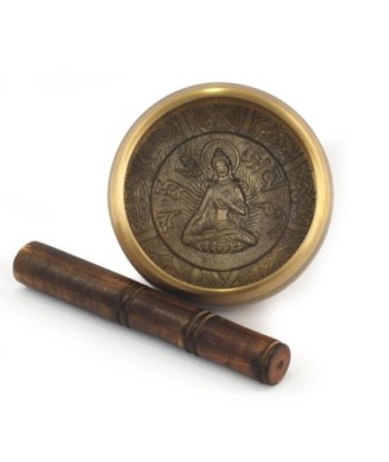 ORIGEN Home Decor Cuenco bowl tibetano Complementos Natura | Cuenco Bol Dorado Redondo - 7x14x14cm