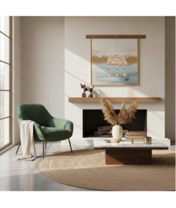 Colgante de Madera Decorativo con Diseño Étnico y Campanillas