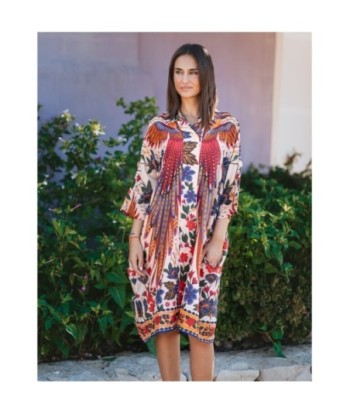 Camisa mujer verde estampada de manga ¾, 100% algodón, estilo camisero, ideal para ocasiones informales y elegantes,