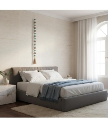 Colgante de Madera con Esferas Turquesas y Beiges para Decoración