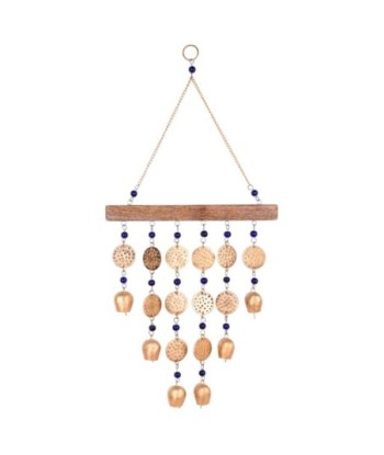 Colgante de metal con cuentas azules, estilo bohemio y artesanal