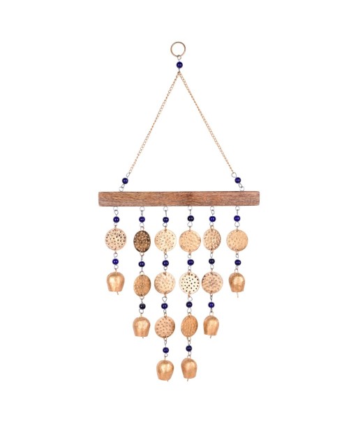 Colgante de metal con cuentas azules, estilo bohemio y artesanal