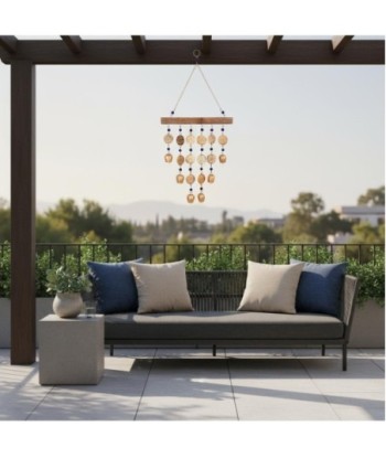 Colgante de metal con cuentas azules, estilo bohemio y artesanal