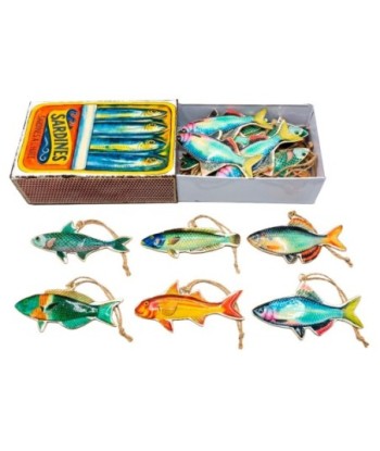 Colgante 6U de Metal Decorativo para Pared con Diseño de Peces Coloridos