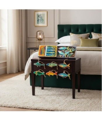 Colgante 6U de Metal Decorativo para Pared con Diseño de Peces Coloridos