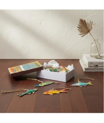 Colgante 6U de Metal Decorativo para Pared con Diseño de Peces Coloridos