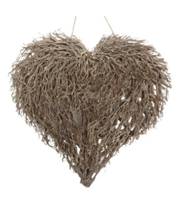 Adorno Pared Corazón de Madera de Pino Tea - Estilo Rústico para Jardín