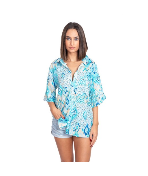 Camisa Verde Estampada para Mujer - Camisera de Algodón, Manga ¾, Ideal para Ocasiones Informales y Eventos -