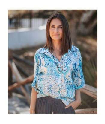Camisa Verde Estampada para Mujer - Camisera de Algodón, Manga ¾, Ideal para Ocasiones Informales y Eventos -