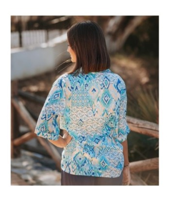 Camisa Verde Estampada para Mujer - Camisera de Algodón, Manga ¾, Ideal para Ocasiones Informales y Eventos -