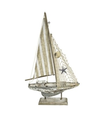 Barco Velero S de MDF con detalle marino, estilo náutico