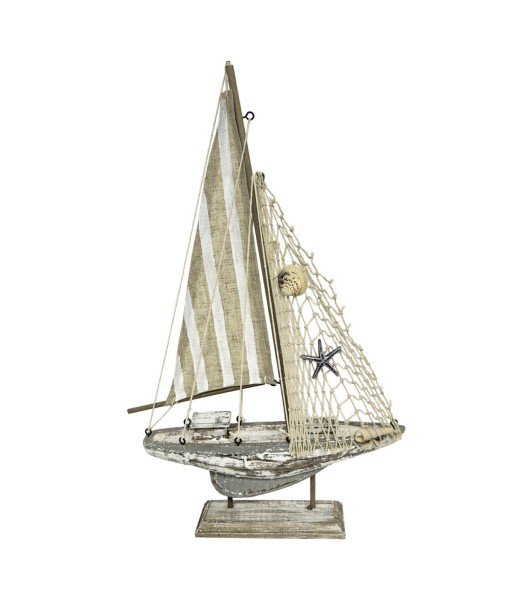 Barco Velero S de MDF con detalle marino, estilo náutico