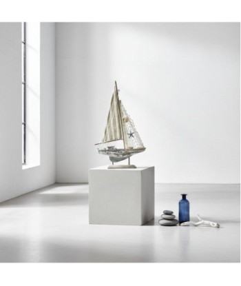 Barco Velero S de MDF con detalle marino, estilo náutico